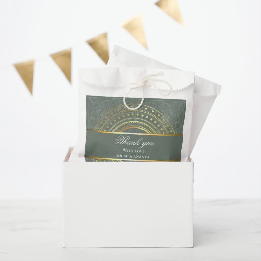 Spring Green and Gold Gastgeschenk Hochzeit Geschenktütchen (Party)