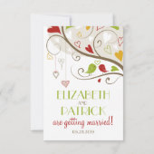 Spring Green and Red Niedlich Lovebirds UAWG RSVP Karte (Rückseite)