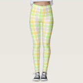 Spring Green and Tan Karo Pattern Leggings (Vorderseite)
