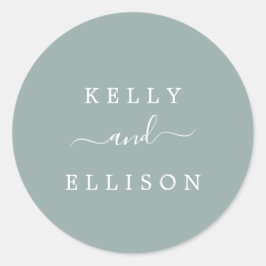 Spring Green and White Wedding Umschlag Aufkleber