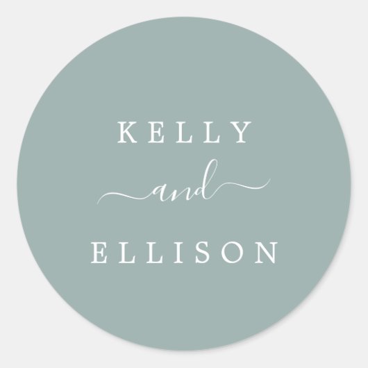 Spring Green and White Wedding Umschlag Aufkleber (Vorderseite)