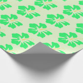 Spring Green auf Light Green Hibiskus Geschenkpapier (Ecke)