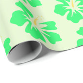 Spring Green auf Light Green Hibiskus Geschenkpapier (Rolleneckpunkt)