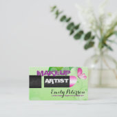 Spring Green Background Makeup Artist Visitenkarte (Stehend Vorderseite)