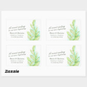 Spring Green Blätter Art Hochzeitscreme Rechteckiger Aufkleber (Blatt)