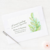 Spring Green Blätter Art Hochzeitscreme Rechteckiger Aufkleber (Umschlag)