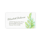 Spring Green Blätter Hochzeitstitel Adressaufkleber (Vorne)