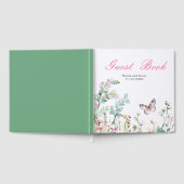 Spring Green Butterfly Floral Wedding Gästebuch (Voll)