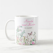 Spring Green Butterfly Floral Wedding Kaffeetasse (Links)