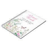 Spring Green Butterfly Floral Wedding Notizblock (Linke Seite)