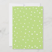 Spring Green Confetti Dots Baby Dusche Einladung (Rückseite)