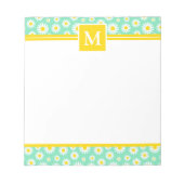 Spring Green Daisies Monogram Notizblock (Vorderseite)