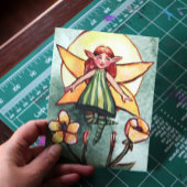 Spring Green Fairy Feiertagspostkarte