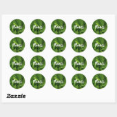 SPRING GREEN FERN FOTO ROUND STICKER (Blatt)