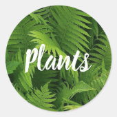 SPRING GREEN FERN FOTO ROUND STICKER (Vorderseite)