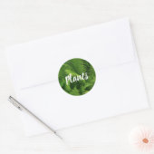 SPRING GREEN FERN FOTO ROUND STICKER (Umschlag)