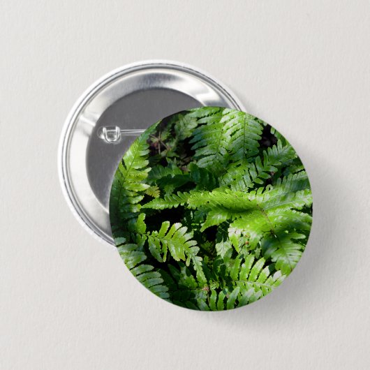 Spring Green Ferns boho botanisch Button (Vorne & Hinten)