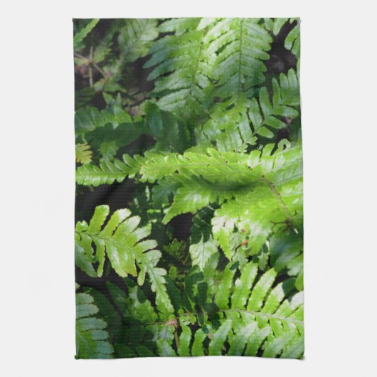 Spring Green Ferns Geschirrtuch (Vertikal)