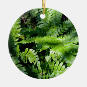 Spring Green Ferns Keramik Ornament