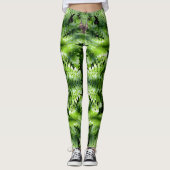 Spring Green Ferns Leggings (Vorderseite)