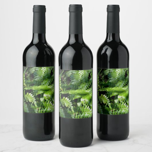 Spring Green Ferns Weinetikett (Flaschen)