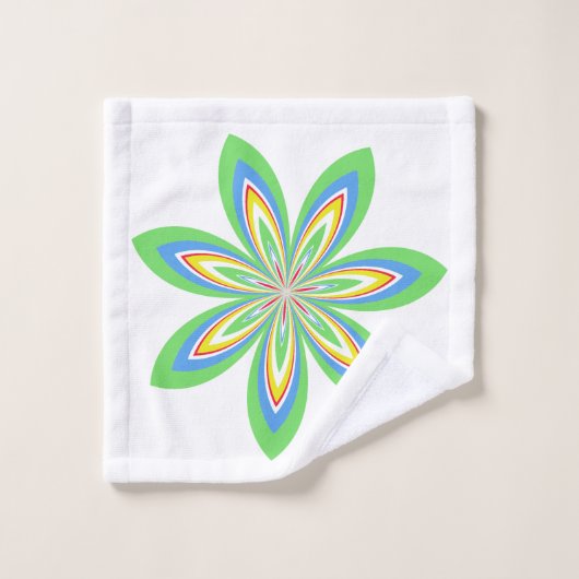 Spring Green Floral Badhandtuch Set (Waschlappen)