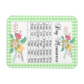 Spring Green Gingham Duty Measures Floral Magnet (Horizontal)