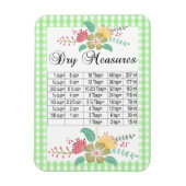 Spring Green Gingham Duty Measures Floral Magnet (Vertikal)
