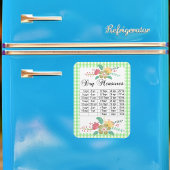 Spring Green Gingham Duty Measures Floral Magnet