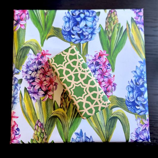 Spring Green & Gold Hyacinth Geschenkpapier Set