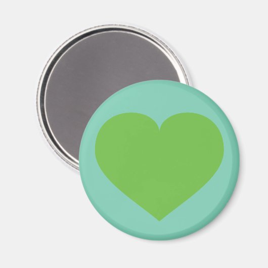 Spring Green Heart Magnet (Vorderseite/Rückseite)