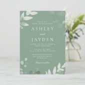 Spring Green Leaf Moderne Hochzeitseinladung Einladung (Stehend Vorderseite)
