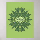 Spring Green Leaves Aesthetic Typography Poster (Vorne)