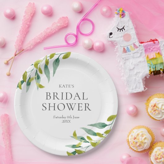 Spring Green Meadow Blätter Brautparty Pappteller (Party)