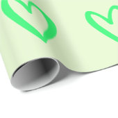 Spring Green on Light Green Handgezogen Hearts Geschenkpapier (Rolleneckpunkt)