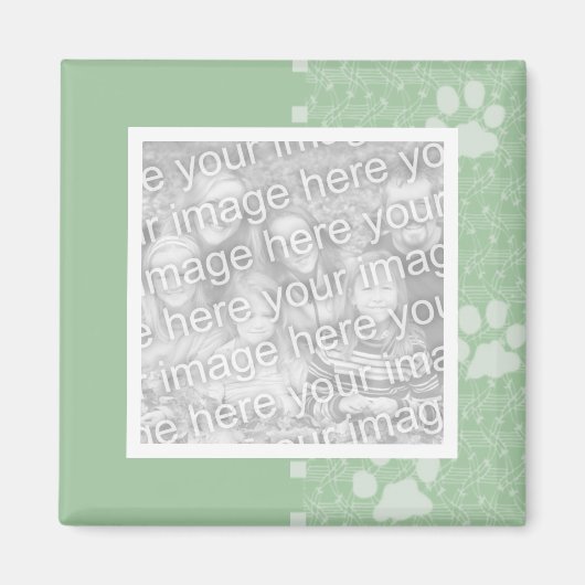 Spring Green Paws Foto Magnete Magnet (Vorne)