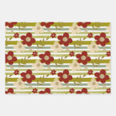 Spring Green Red Botanical Bloom Watercolor TMF26 Geschenkpapier Set (Vorderseite 3)