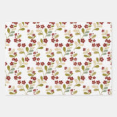Spring Green Red Botanical Bloom Watercolor TMF26 Geschenkpapier Set (Vorderseite 2)