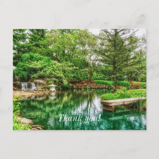 Spring Green Reflection Danke Postcard Postkarte (Vorderseite)