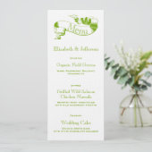 Spring Green Scroll Wedelmenü Card Menükarte (Stehend Vorderseite)