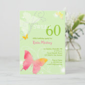 Spring Green Sweet 60. Geburtstagsparty Einladung (Stehend Vorderseite)