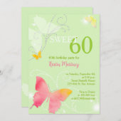 Spring Green Sweet 60. Geburtstagsparty Einladung (Vorne/Hinten)