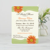 Spring Green und Orange Daisy Brautparty Einladung (Stehend Vorderseite)