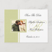 Spring Green und White Dotted Swiss Save the Date Ankündigungspostkarte (Vorderseite)