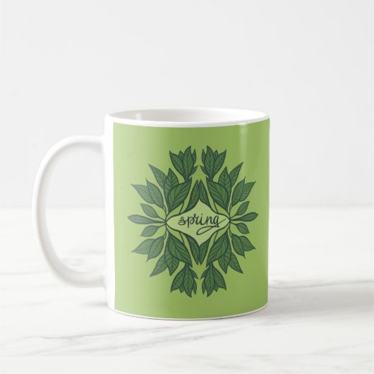 Spring Green Verlasse ästhetische Typografie Kaffeetasse (Links)