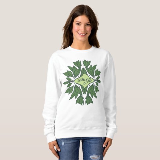 Spring Green Verlasse ästhetische Typografie Sweatshirt (Vorne ganz)