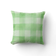 Spring Green Watercolor Gingham Kariert Throw Kiss