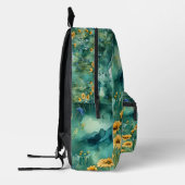 Spring Green watercolor landscape wildflowers Bedruckter Rucksack (Links)