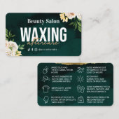 Spring Green Waxing Aftercare Card Visitenkarte (Vorne/Hinten)