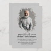 Spring Greenerage Foliage Silhouette Beerdigung Fo Einladung (Vorne/Hinten)